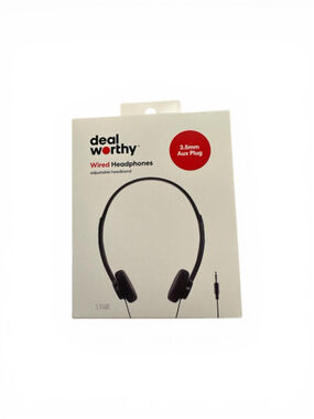 NWT Deal Worthy Wired Adjustable Headphones 3.5mm Aux Plug NIB